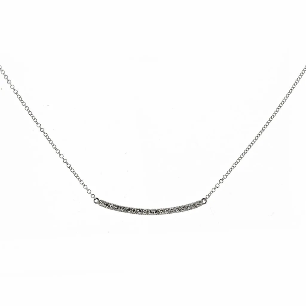 0.18ctw Round Diamond Bar Necklace - Yellow Gold