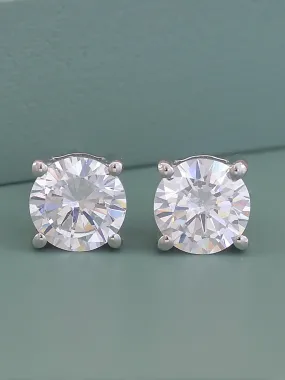 1 Carat AAA Grade American Diamond Look Solitaire Stud Earrings Made With 925 Silver