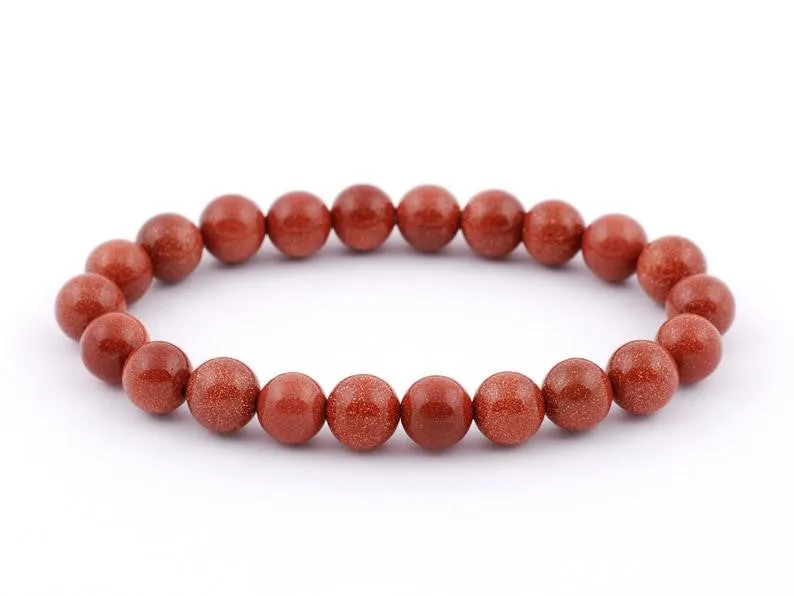 10mm Natural Golden Sunstone Bead Bracelet