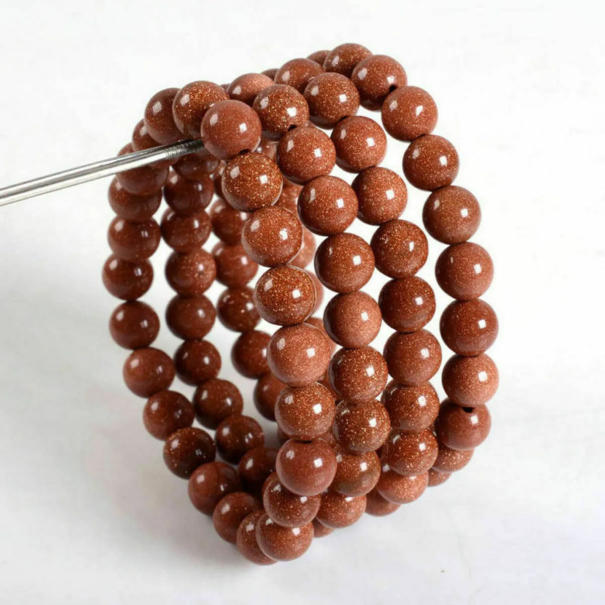 10mm Natural Golden Sunstone Bead Bracelet