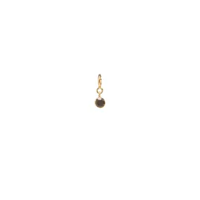 14k black diamond charm pendant with spring ring