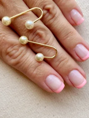 18k Gold Filled Screw Back Pearl Earrings