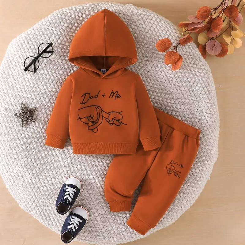 2 Pieces Set Baby Girls Boys Letters Hoodies Sweatshirts And Pants Wholesale 240111108