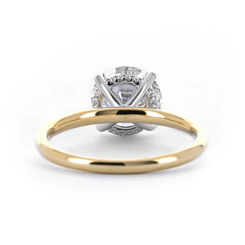 3.11CTW Round Lab Grown Diamond Engagement Ring, Signature Solitiaire - Multi-Tone Gold