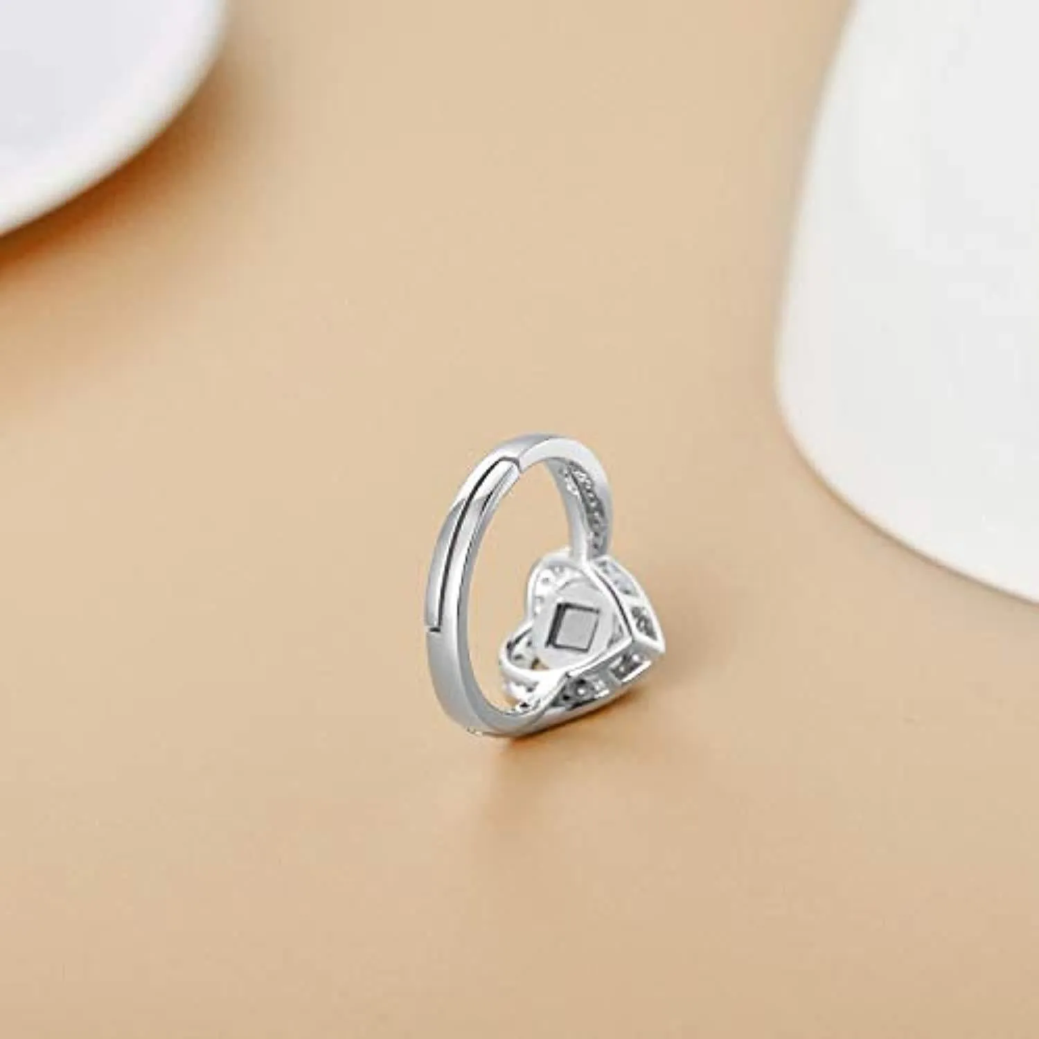 925 Sterling Silver I Love You 100 Language Heart Ring for Women Couple Valentine's Day