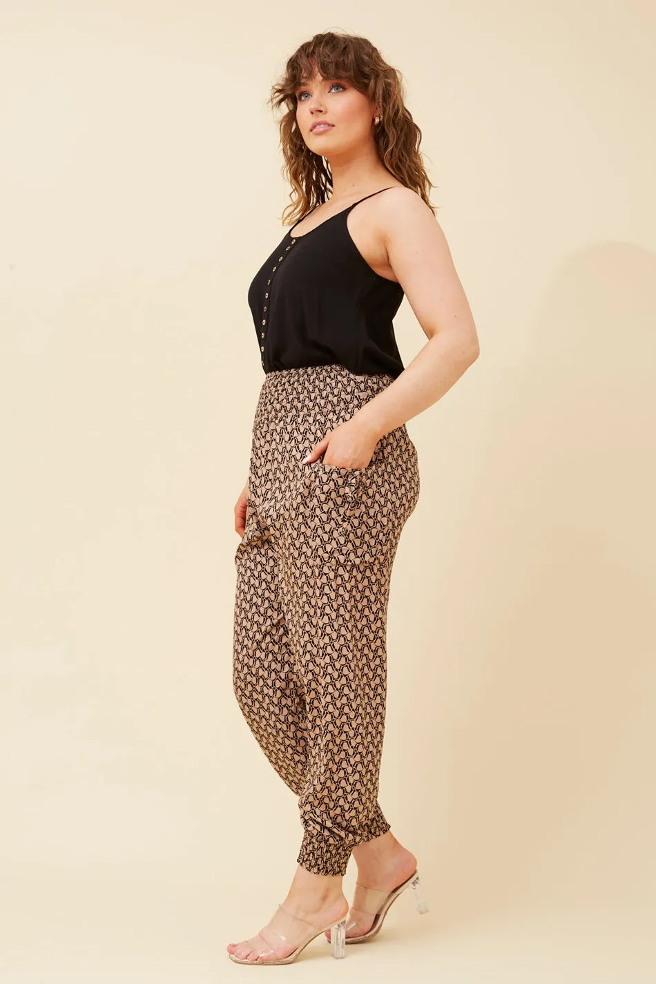 ABSTRACT PRINT HAREM PANTS