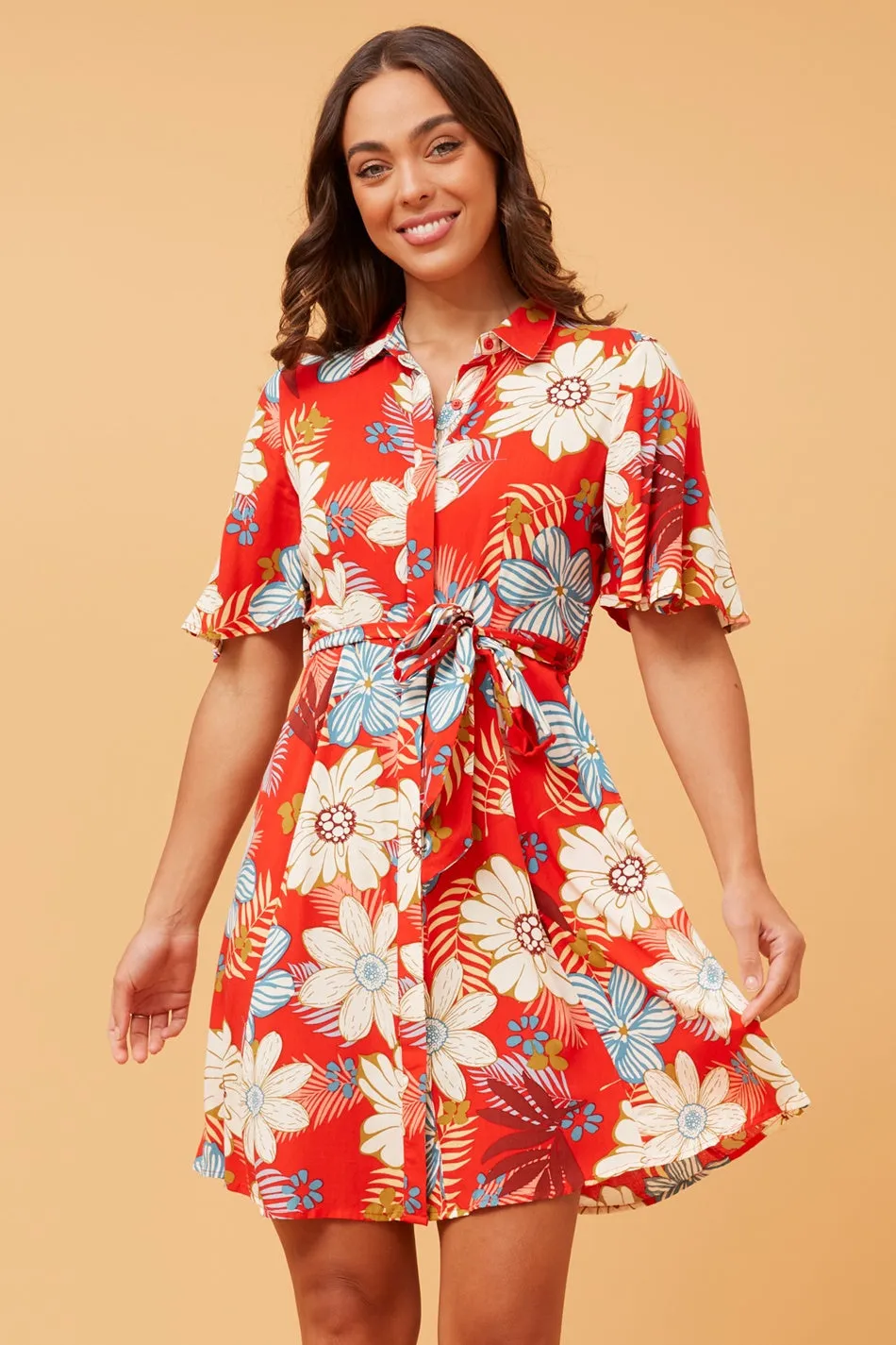 ADELAIDE TROPICAL SHIRT DRESS