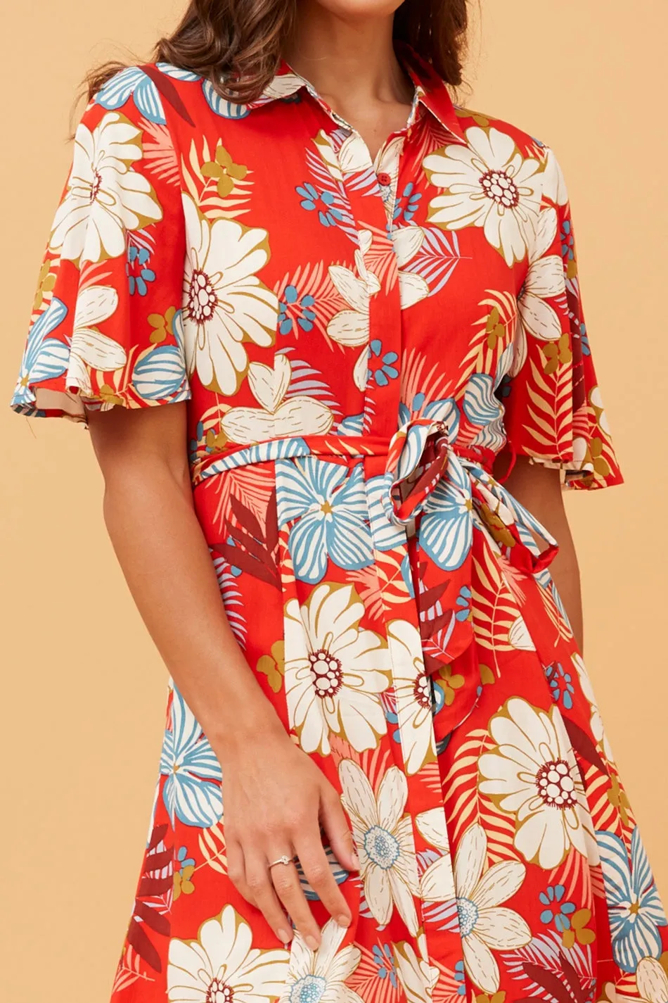 ADELAIDE TROPICAL SHIRT DRESS