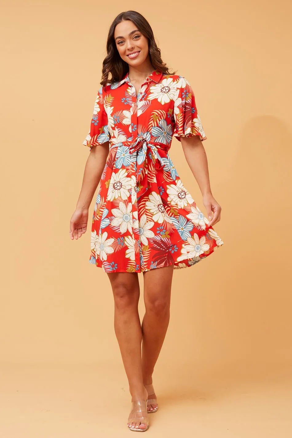 ADELAIDE TROPICAL SHIRT DRESS