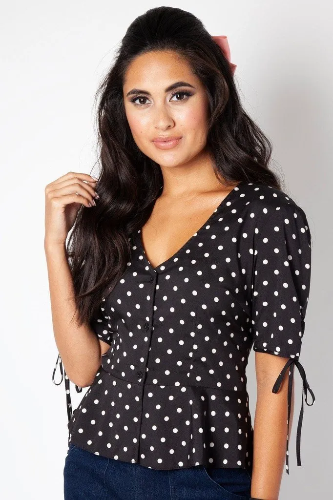 Alice Polka Dot Peplum Blouse