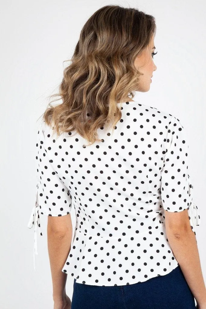 Alice Polka Dot Peplum Blouse