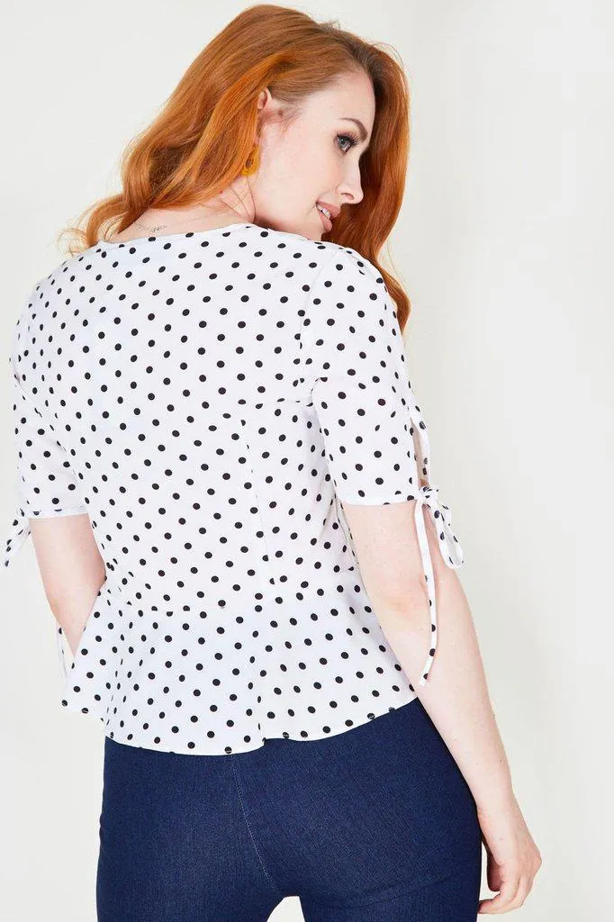 Alice Polka Dot Peplum Blouse