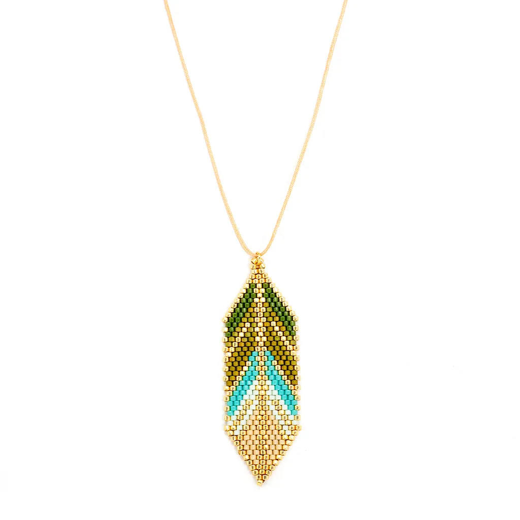 Ana Peregrina Large Pluma Necklace - Verde