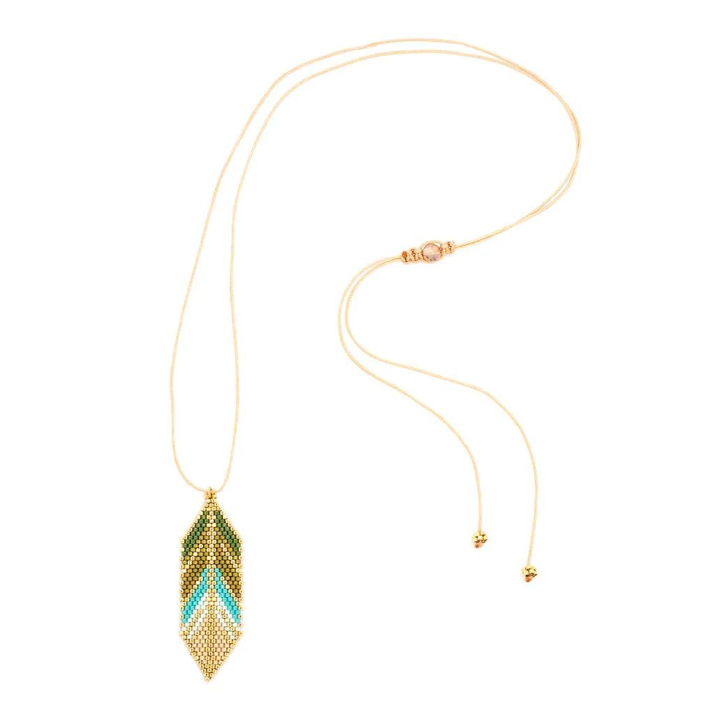 Ana Peregrina Large Pluma Necklace - Verde