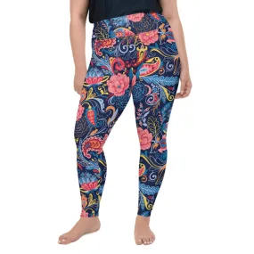 Art Deco Floral Plus Size Leggings