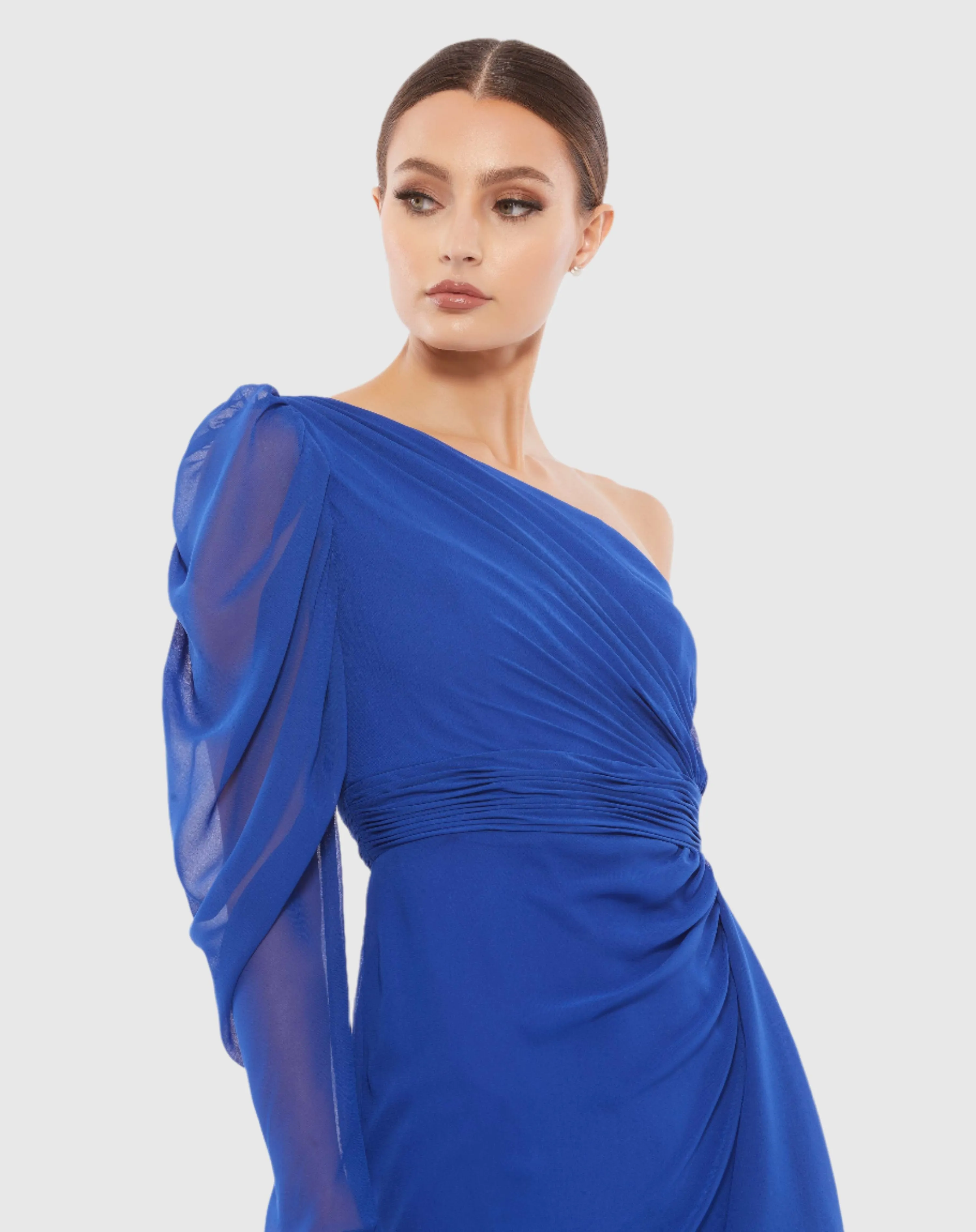 Asymmetrical Draped One Shoulder Mini Dress