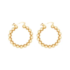 Ball Hoop Earrings 18k Gold Plated Sterling Silver