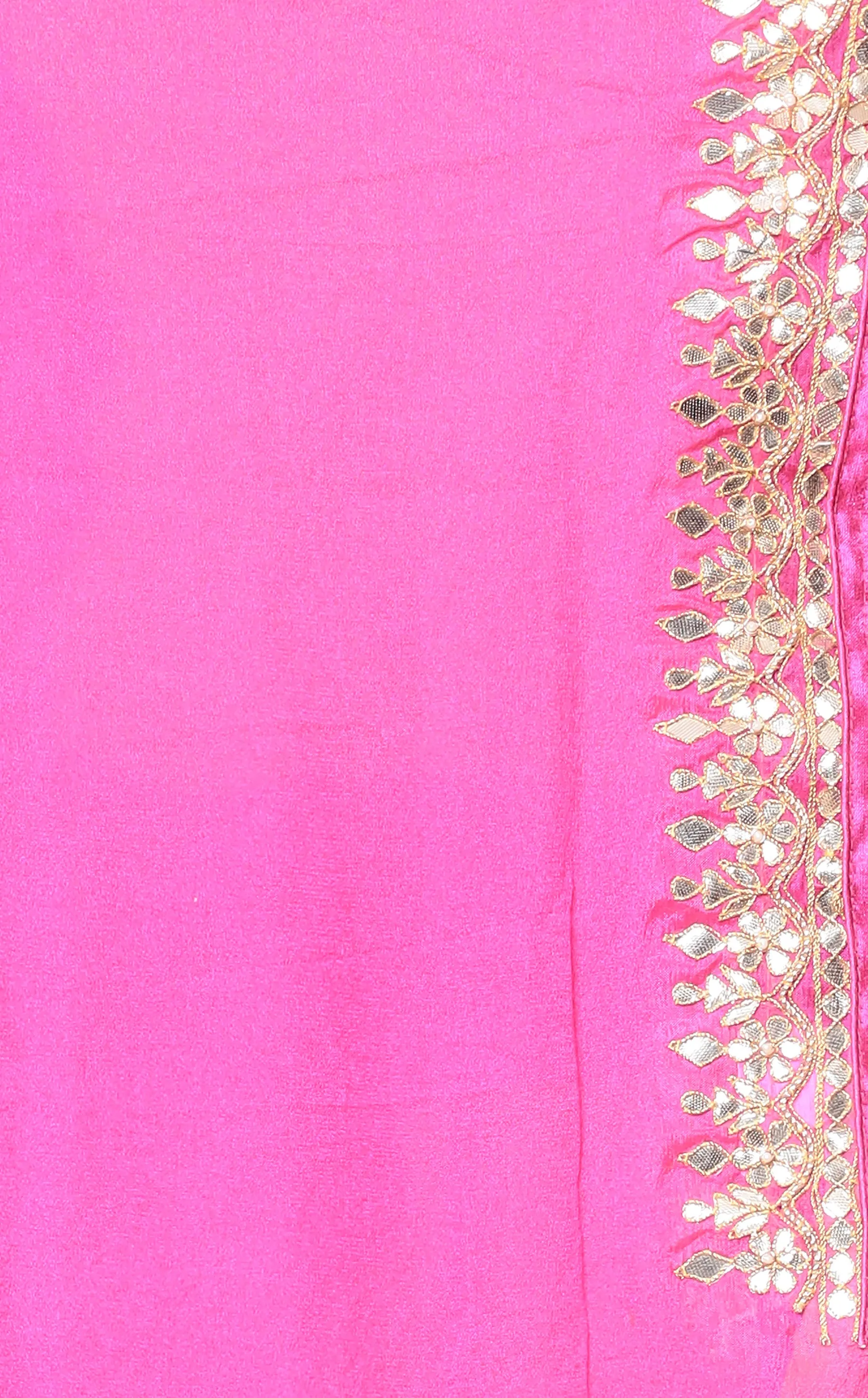 Bandhej Georgette Saree with Dori, Gota Patti, Pearl work.