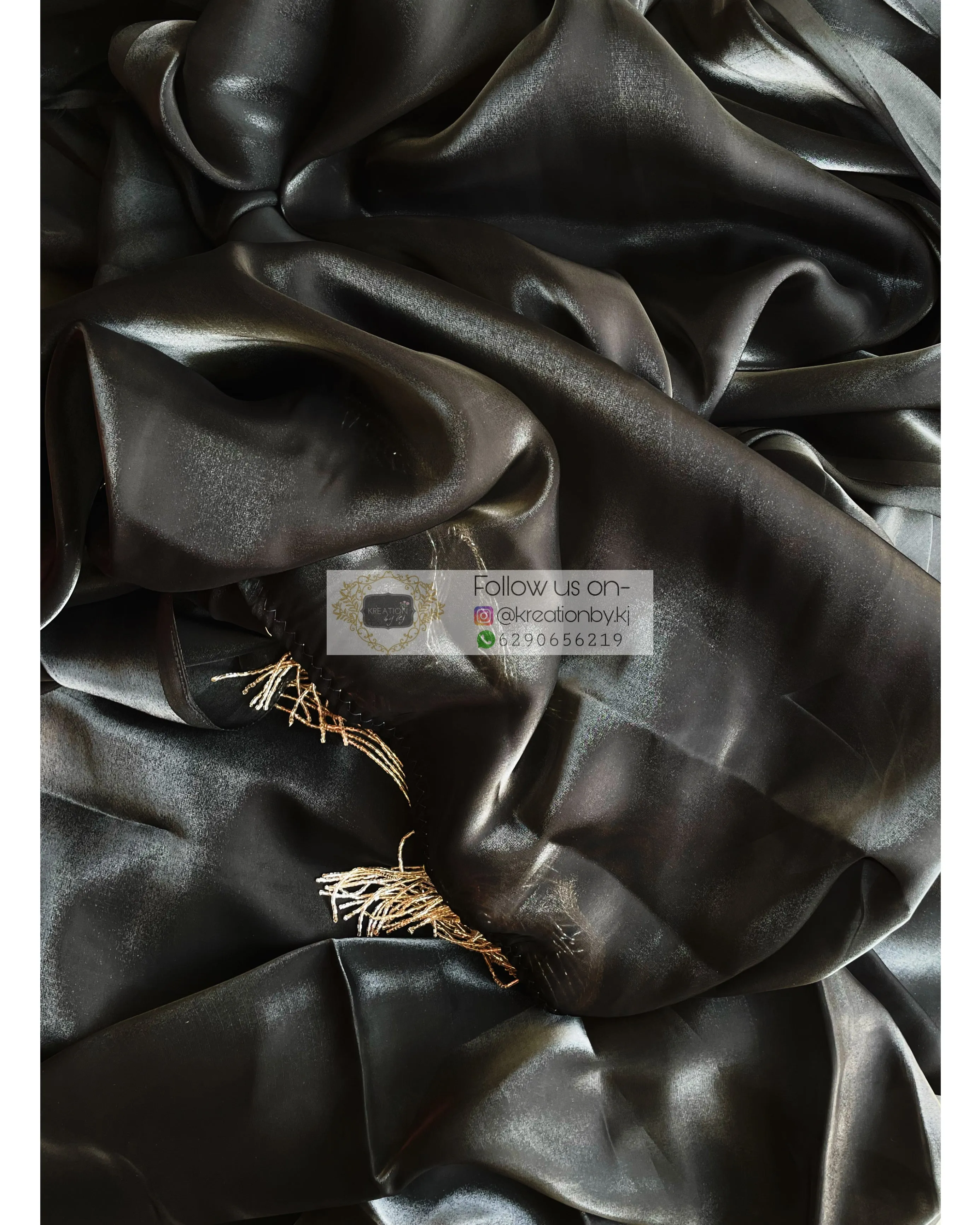 Black Romance Glass Organza Saree