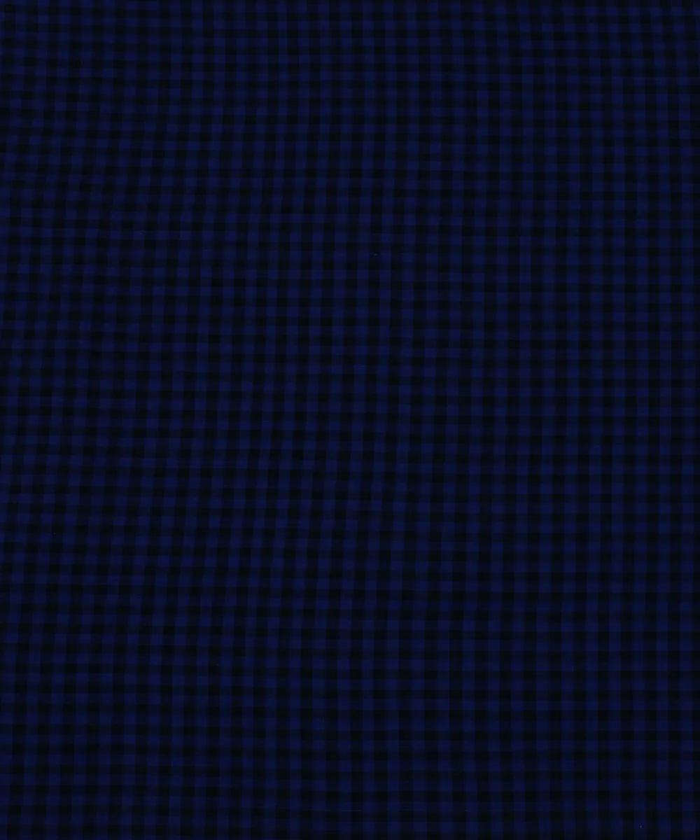 Blue black handwoven bengal cotton checks fabric