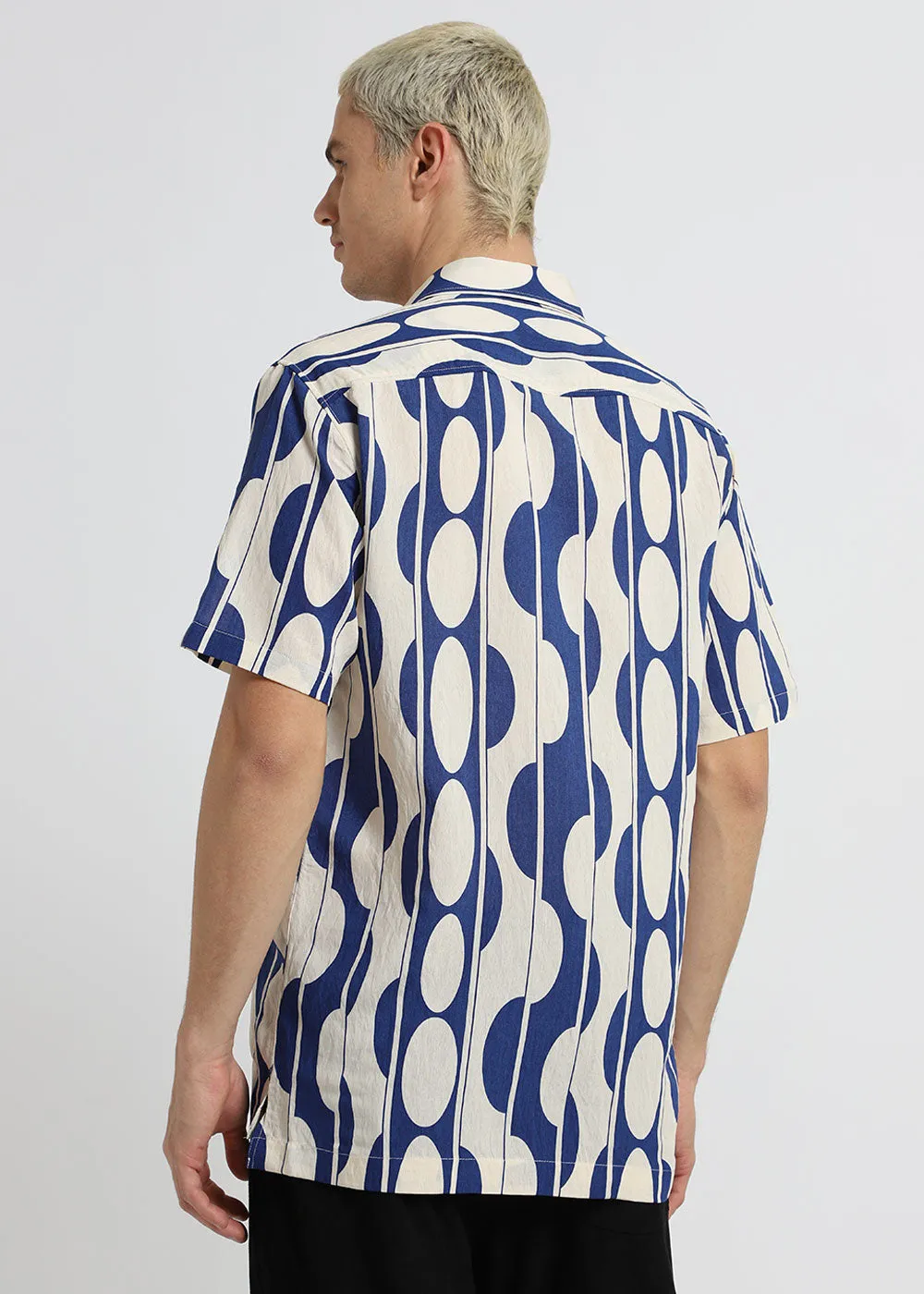 Blue Geometric Printed Shirt