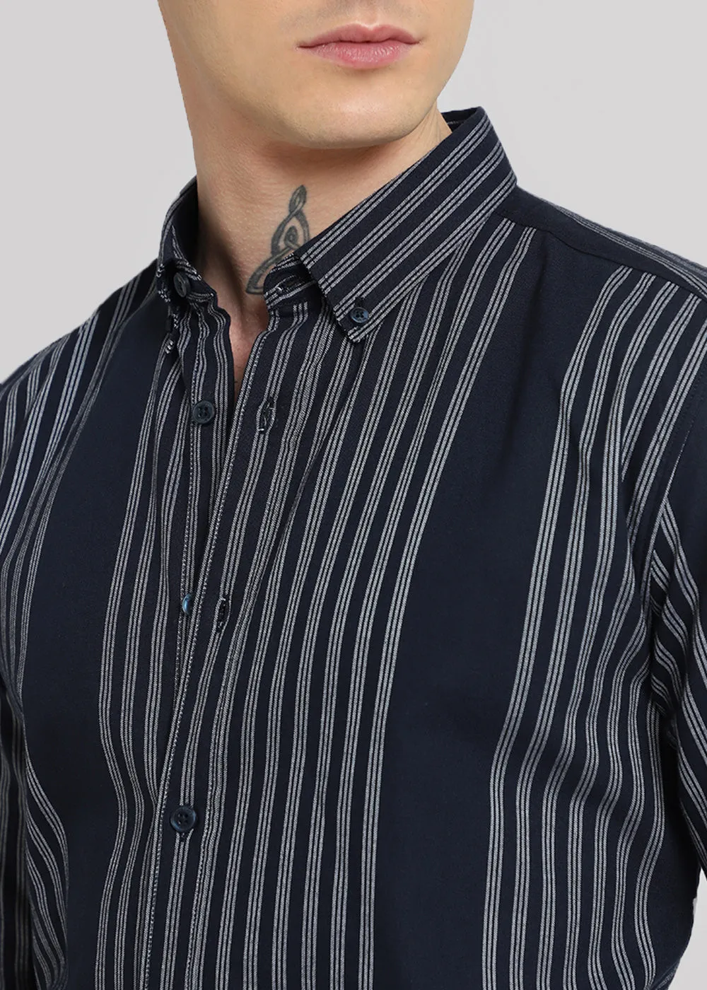 Blue Stripe Cotton Shirt