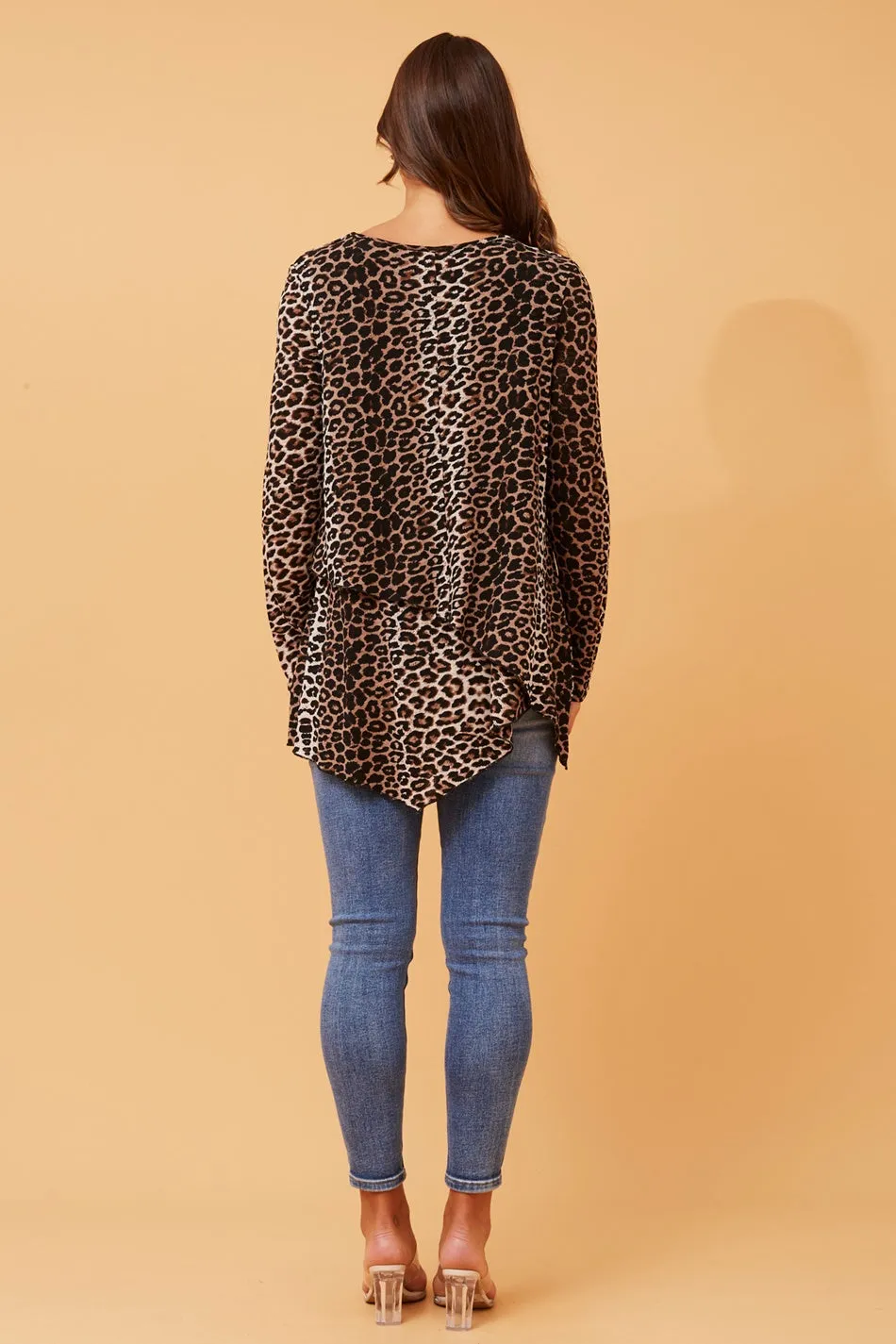 BOBBI ANIMAL PRINT DOUBLE LAYER TOP