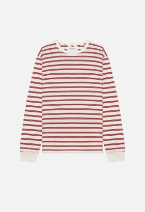 Boucle Border LS Tee / Ivory X Red