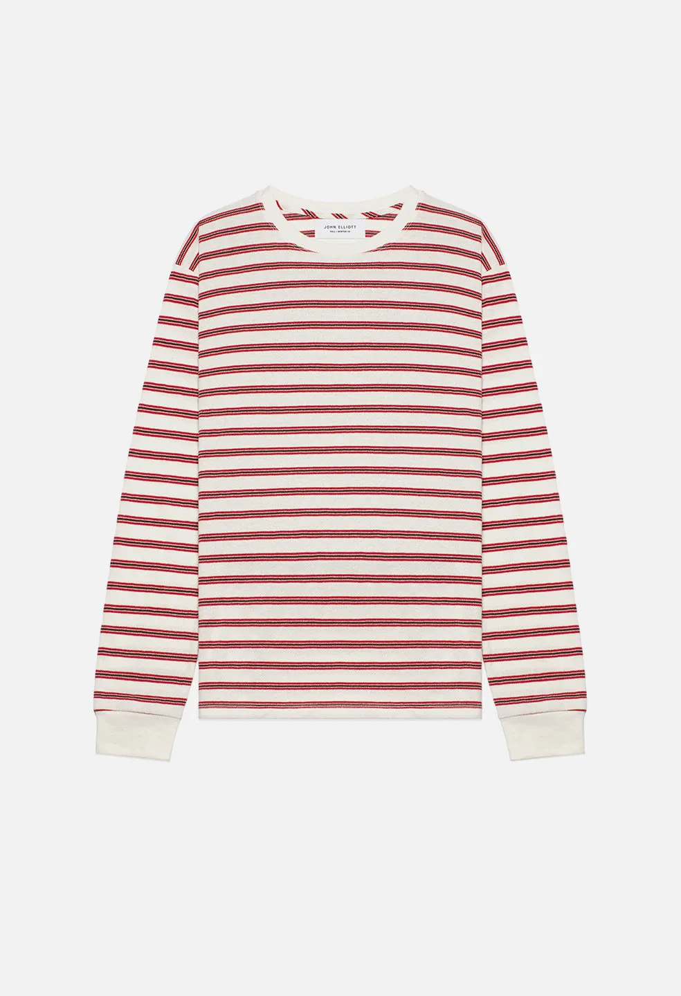 Boucle Border LS Tee / Ivory X Red