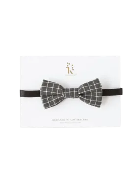 Boys Bow Tie - Forest Grey Check