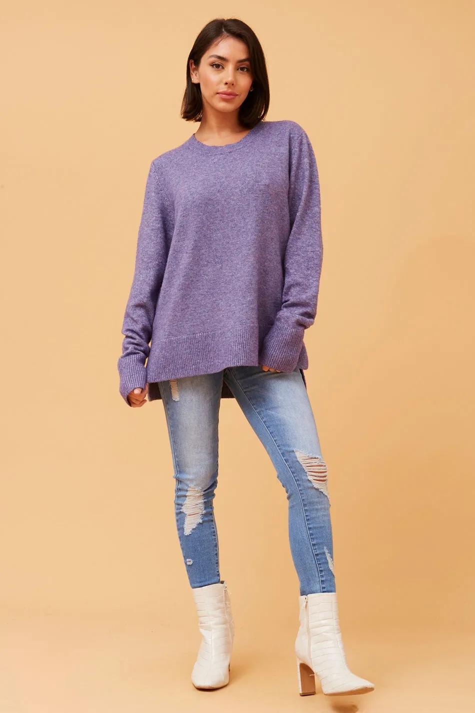 BRIONY HI LOW KNIT JUMPER