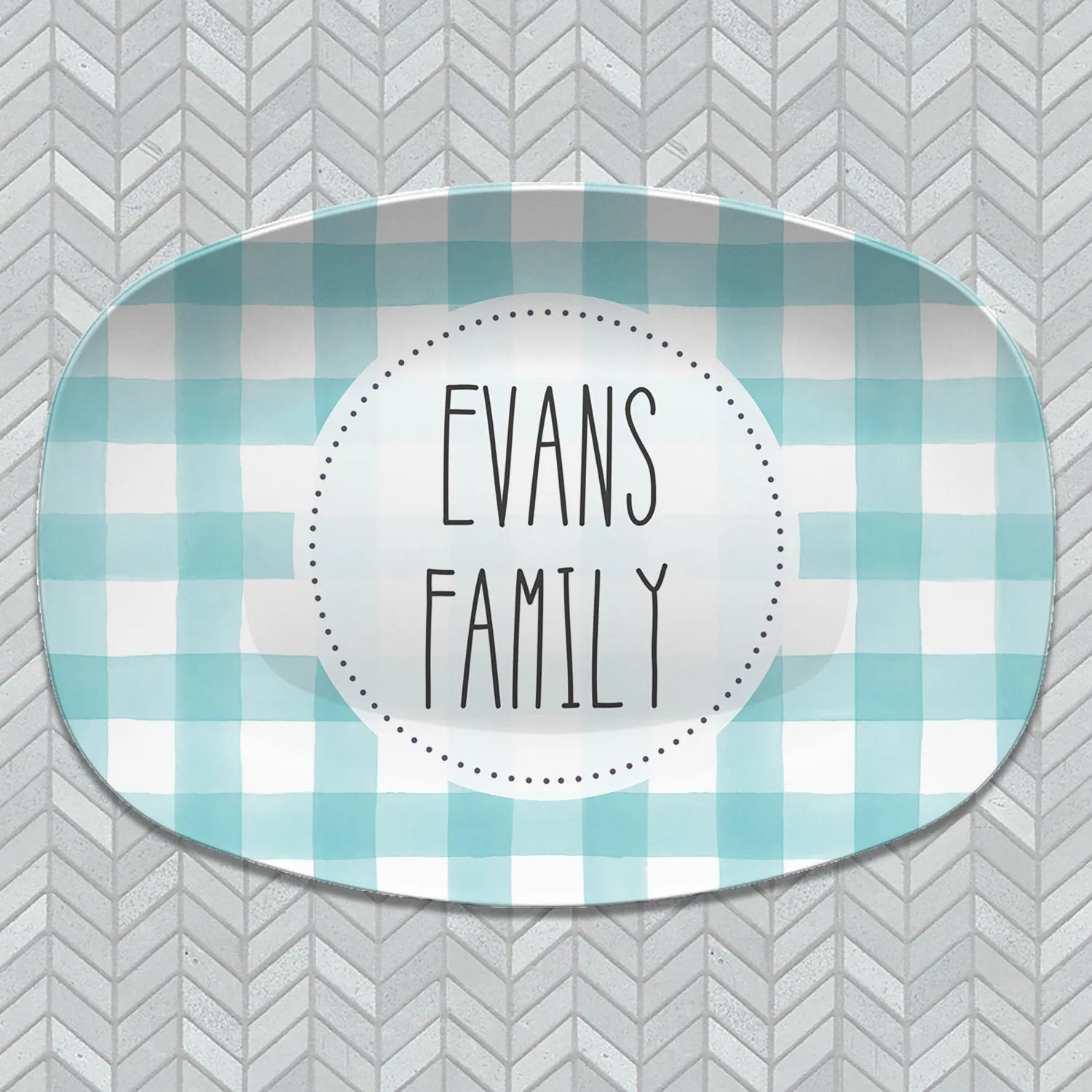 Buffalo Plaid Personalized Platters