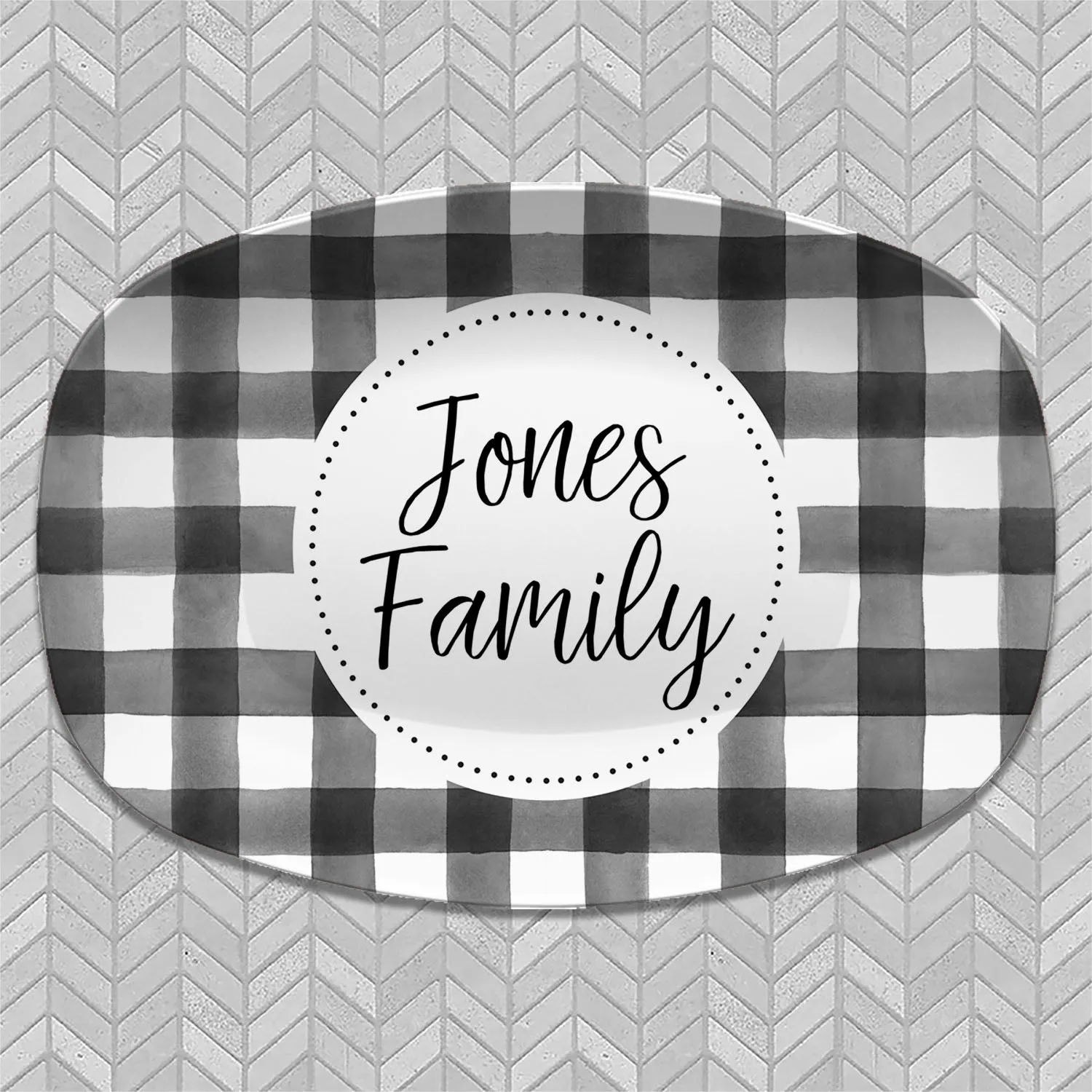 Buffalo Plaid Personalized Platters