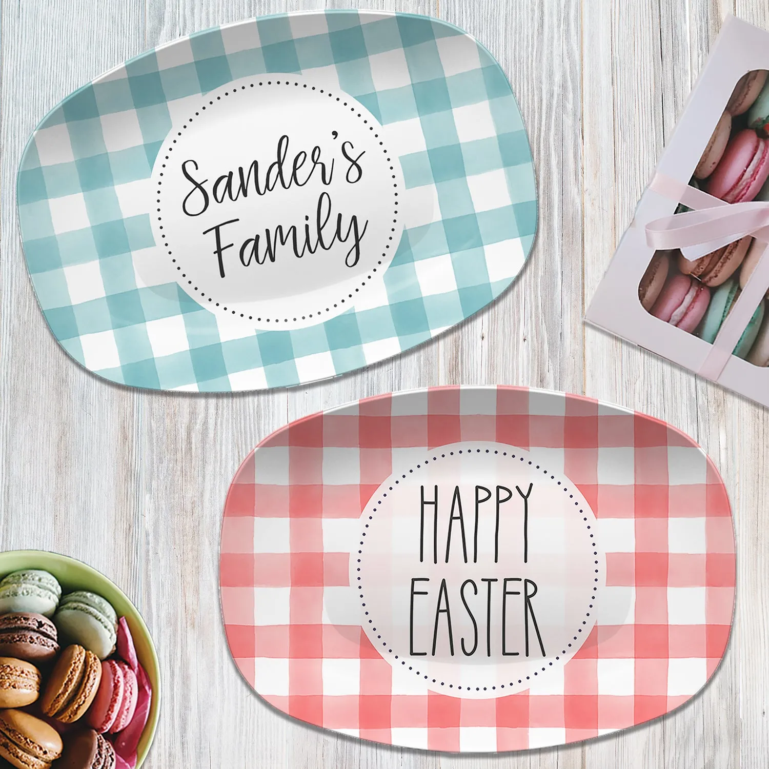 Buffalo Plaid Personalized Platters