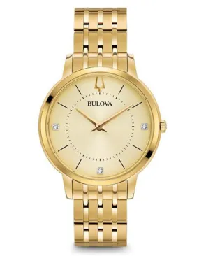 Bulova Womens Classic Watch - Gold-Tone - Diamonds - Bracelet