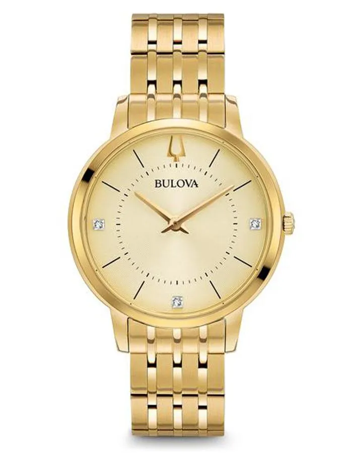 Bulova Womens Classic Watch - Gold-Tone - Diamonds - Bracelet