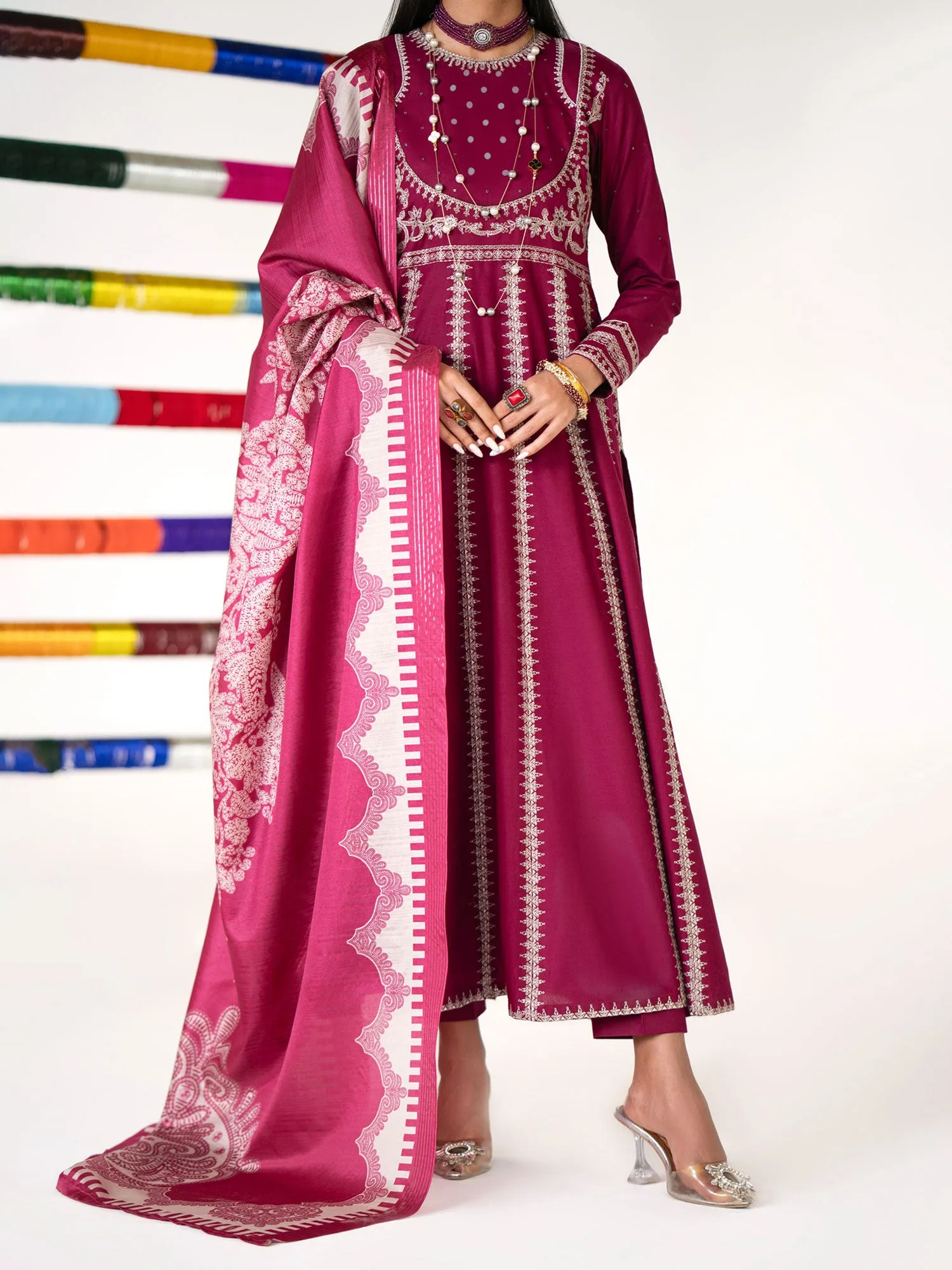 Casual Lite Embroidered Cotton Lawn 3-Piece Suit - Dil-e-Afshan