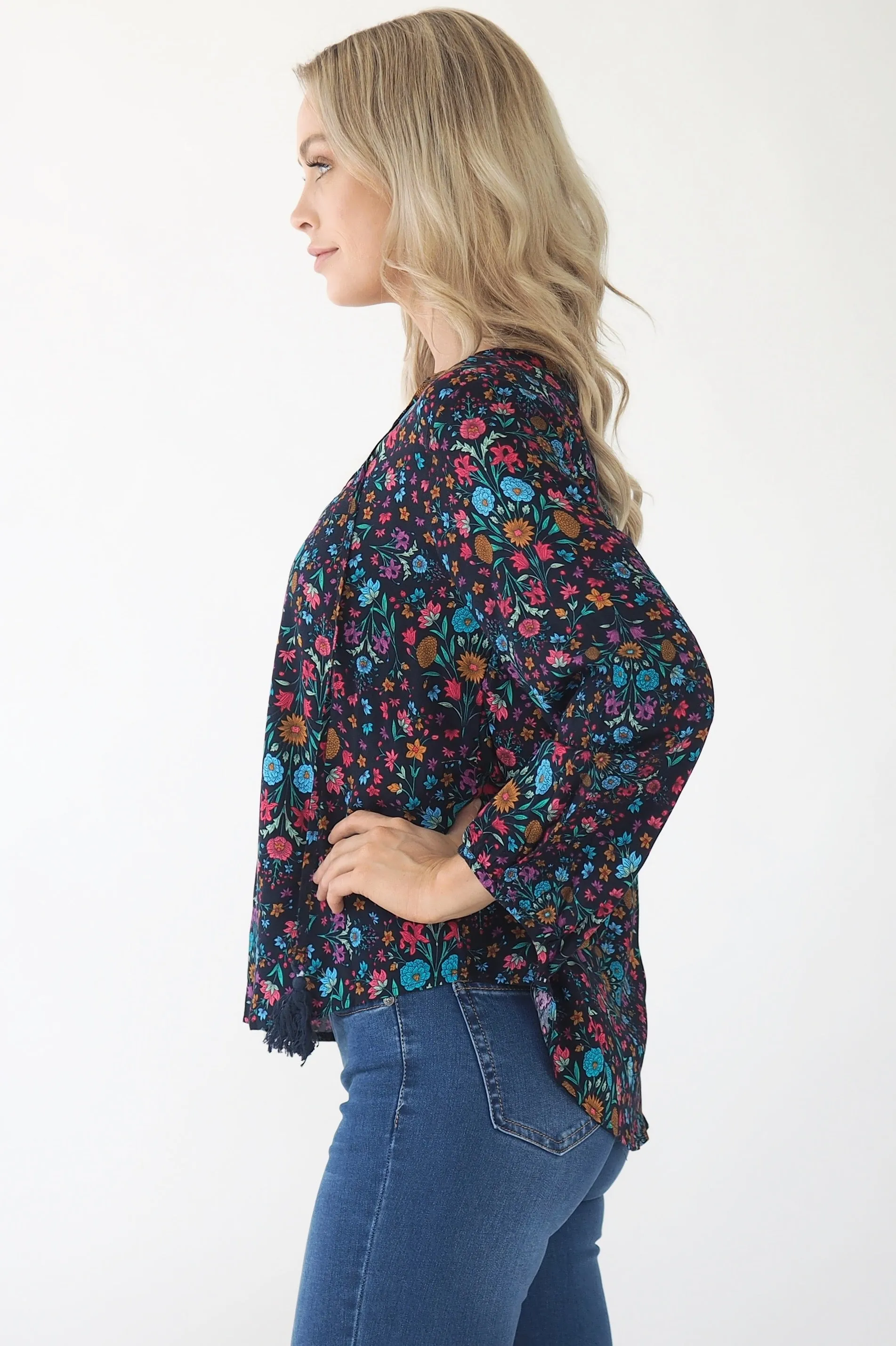 Clementine Blouse- Black/ Multi colour