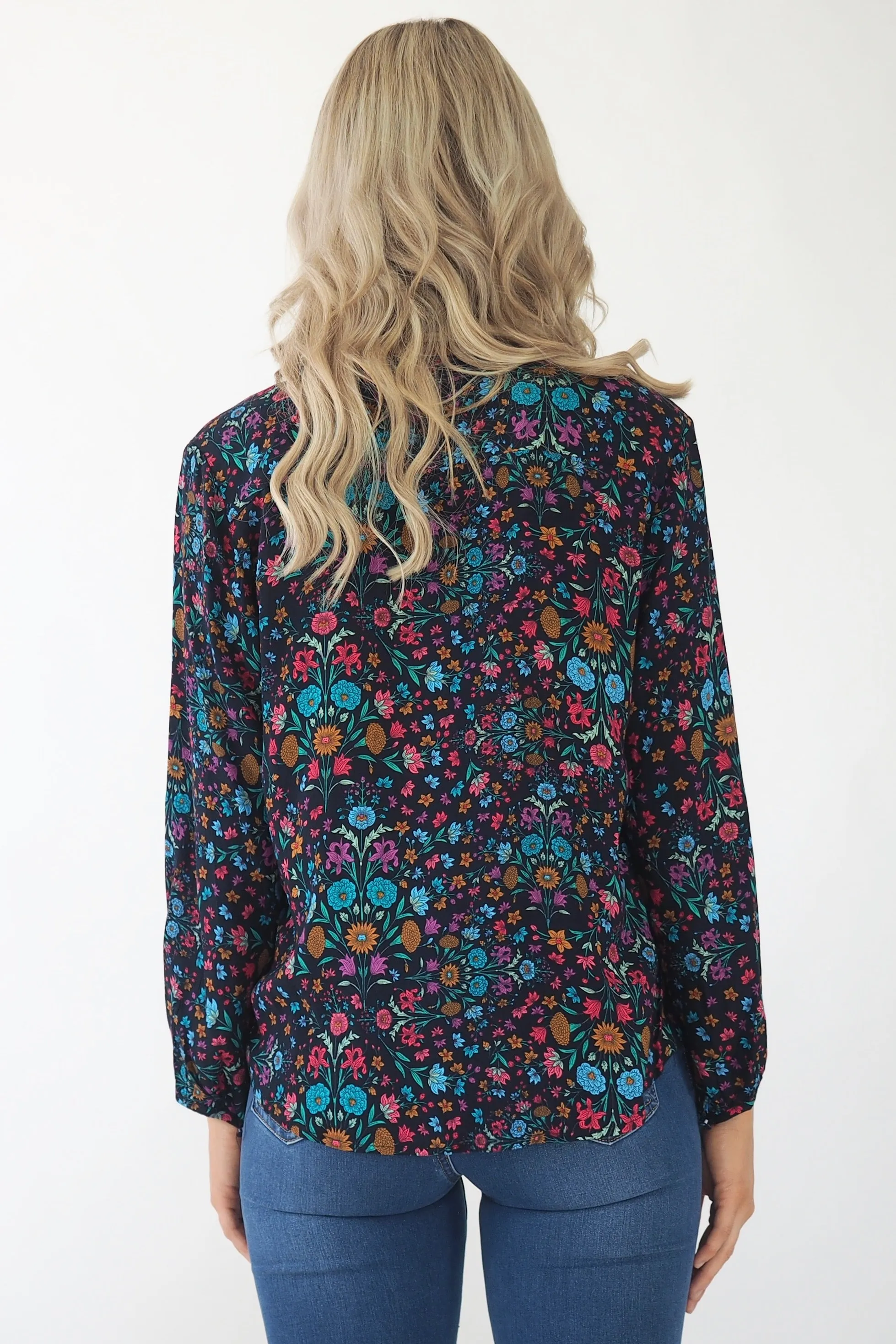 Clementine Blouse- Black/ Multi colour