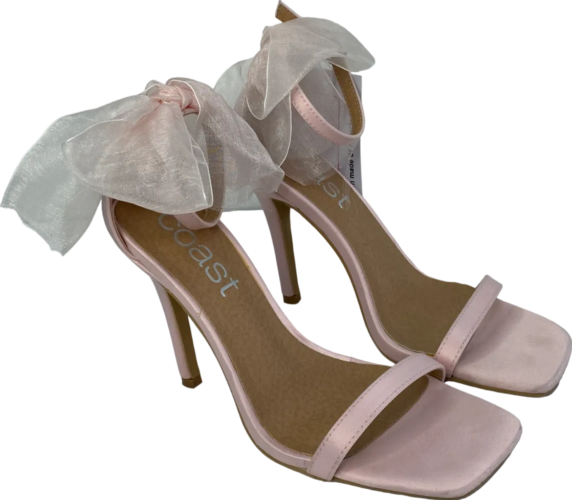 Coast Pink Organza Bow Barely There Heel UK 4 EU 37 👠