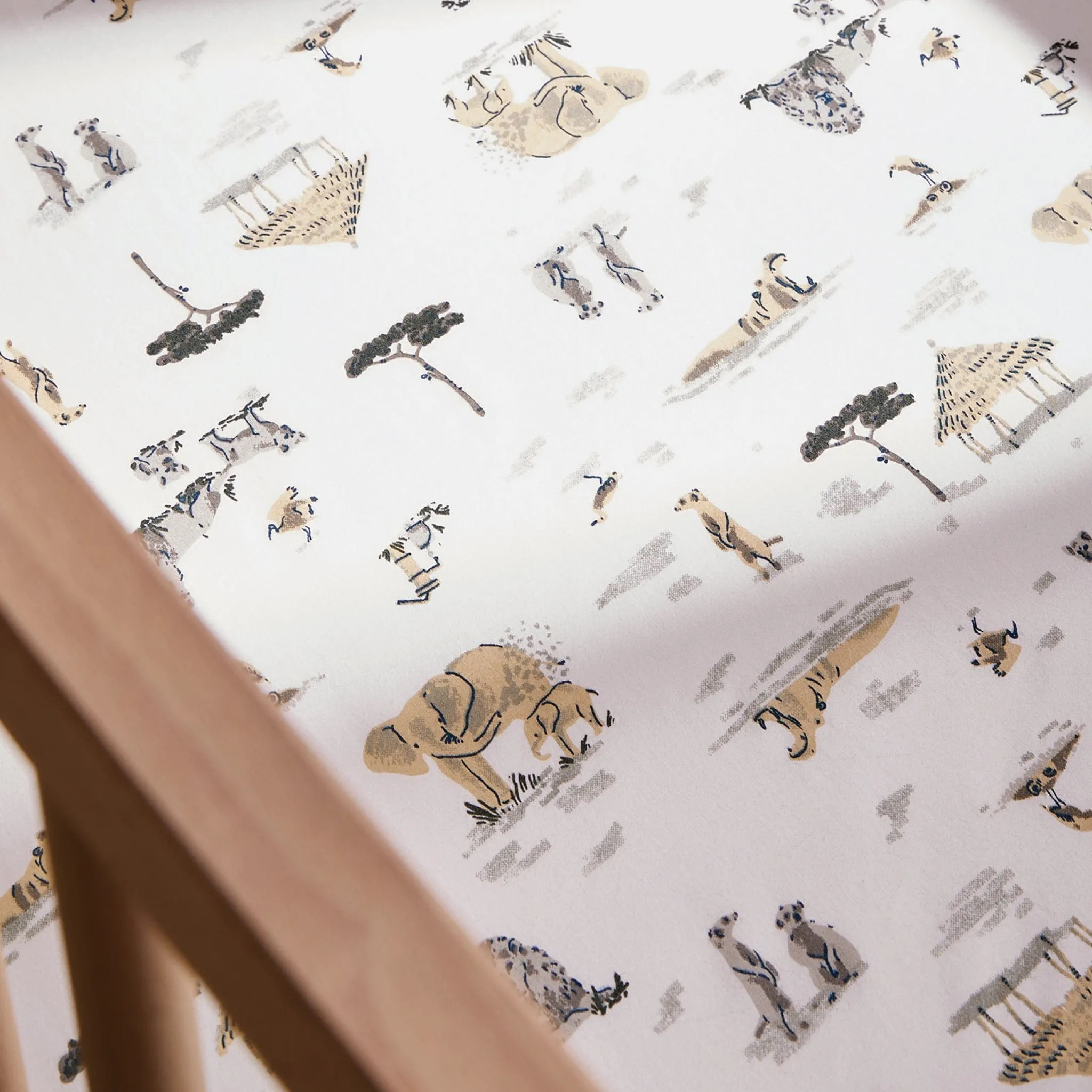 Crib flat sheet - Safari