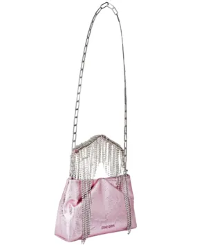 Cruz Crystal Fringe Crossbody Bag Pink