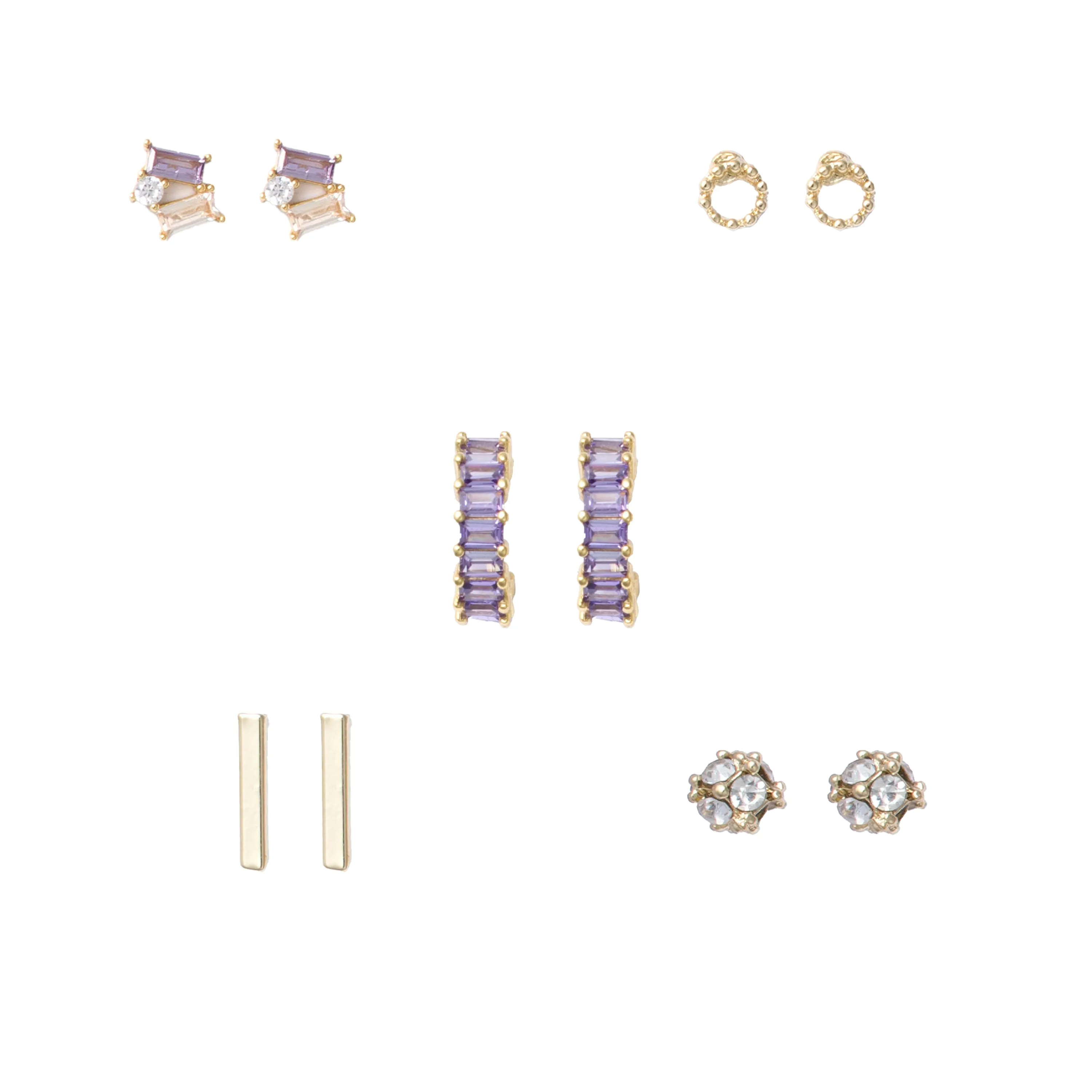 Crystal Pave Hoop Earring Set