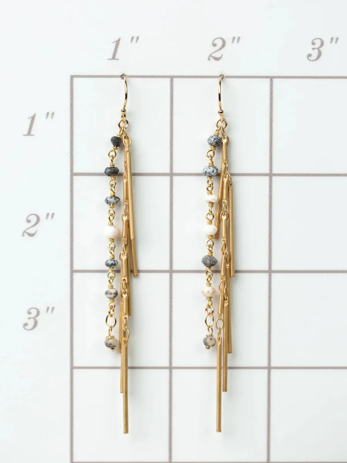 Dendritic Opal Tassel Statement Earrings by Anne Vaughan