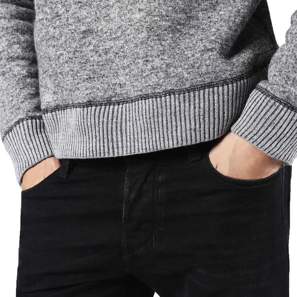 Diesel S-Real Crewneck Alpaca Wool Sweatshirt - Grey