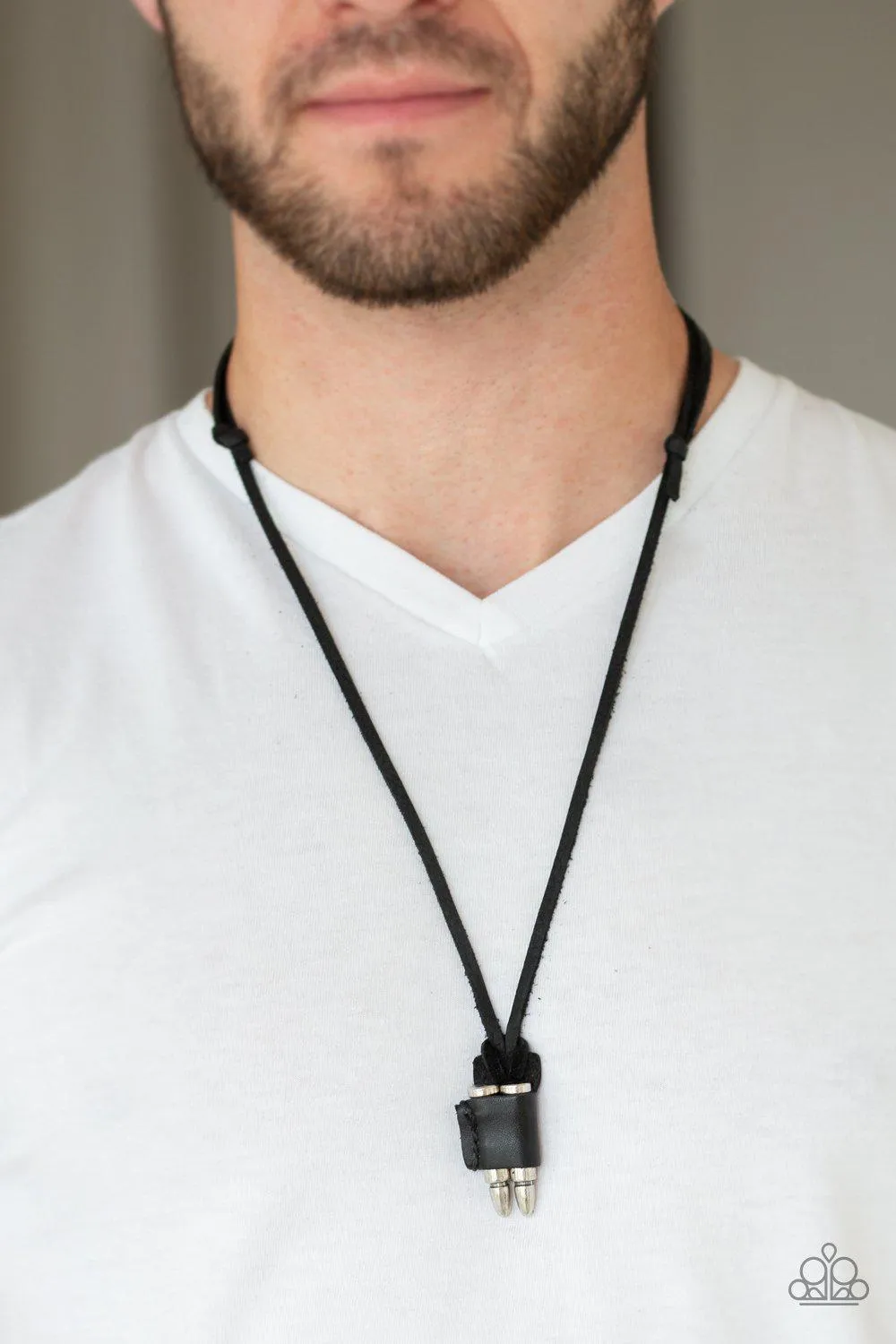 Dodge a Bullet Black Urban Necklace - Paparazzi Accessories