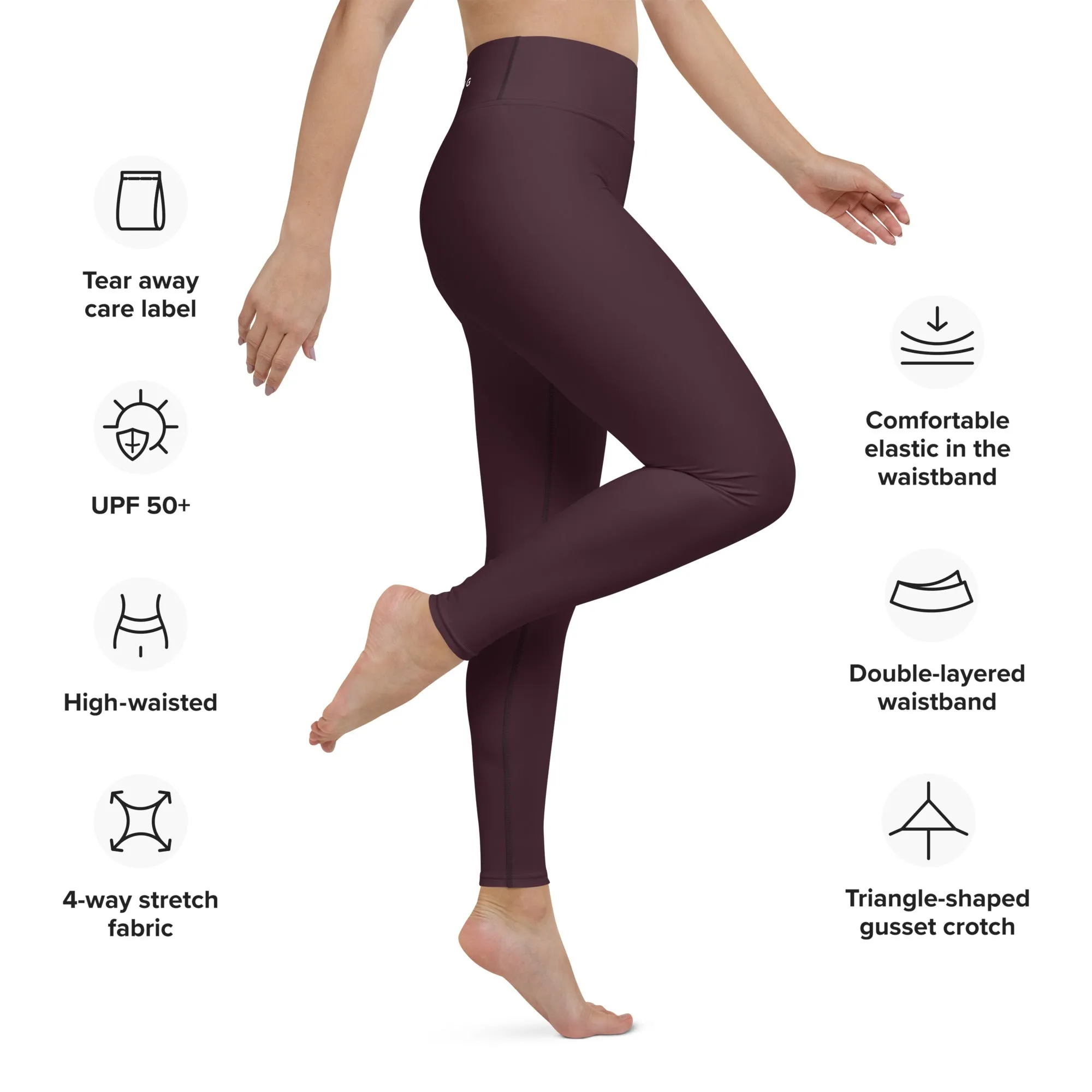 ELEVATED ESSENTIALS, BOOTY BOOSTING HIGH WAISTBAND LEGGING CABERNET