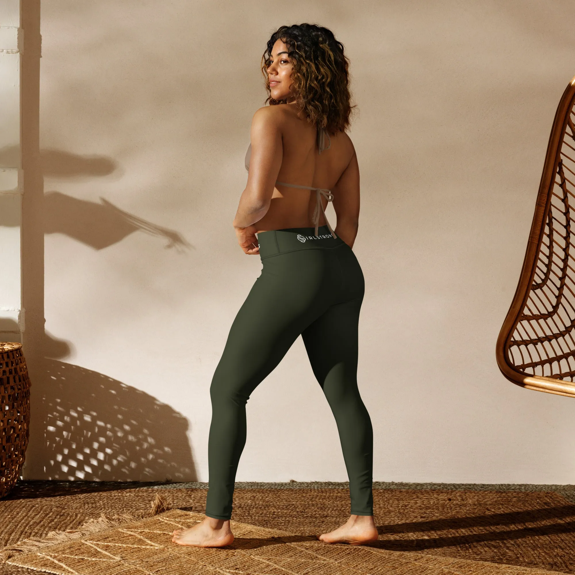 ELEVATED ESSENTIALS, BOOTY BOOSTING HIGH WAISTBAND LEGGING OLIVE