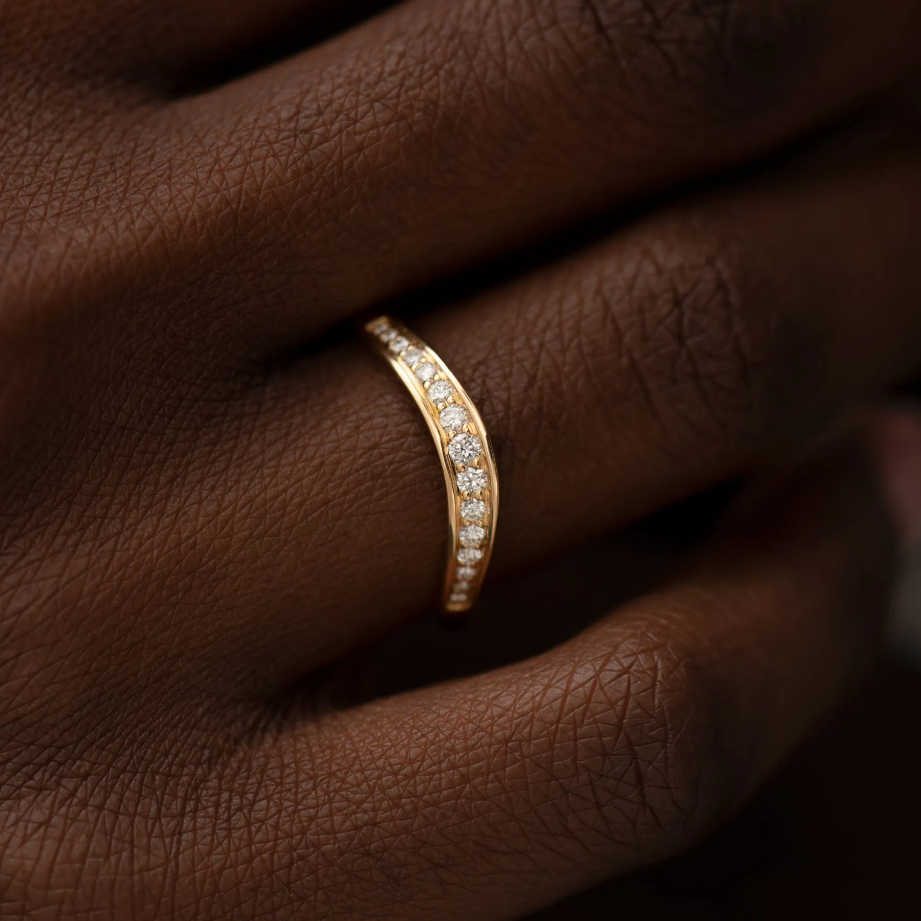 Elliptic Curve Brilliant Diamond Wedding Band