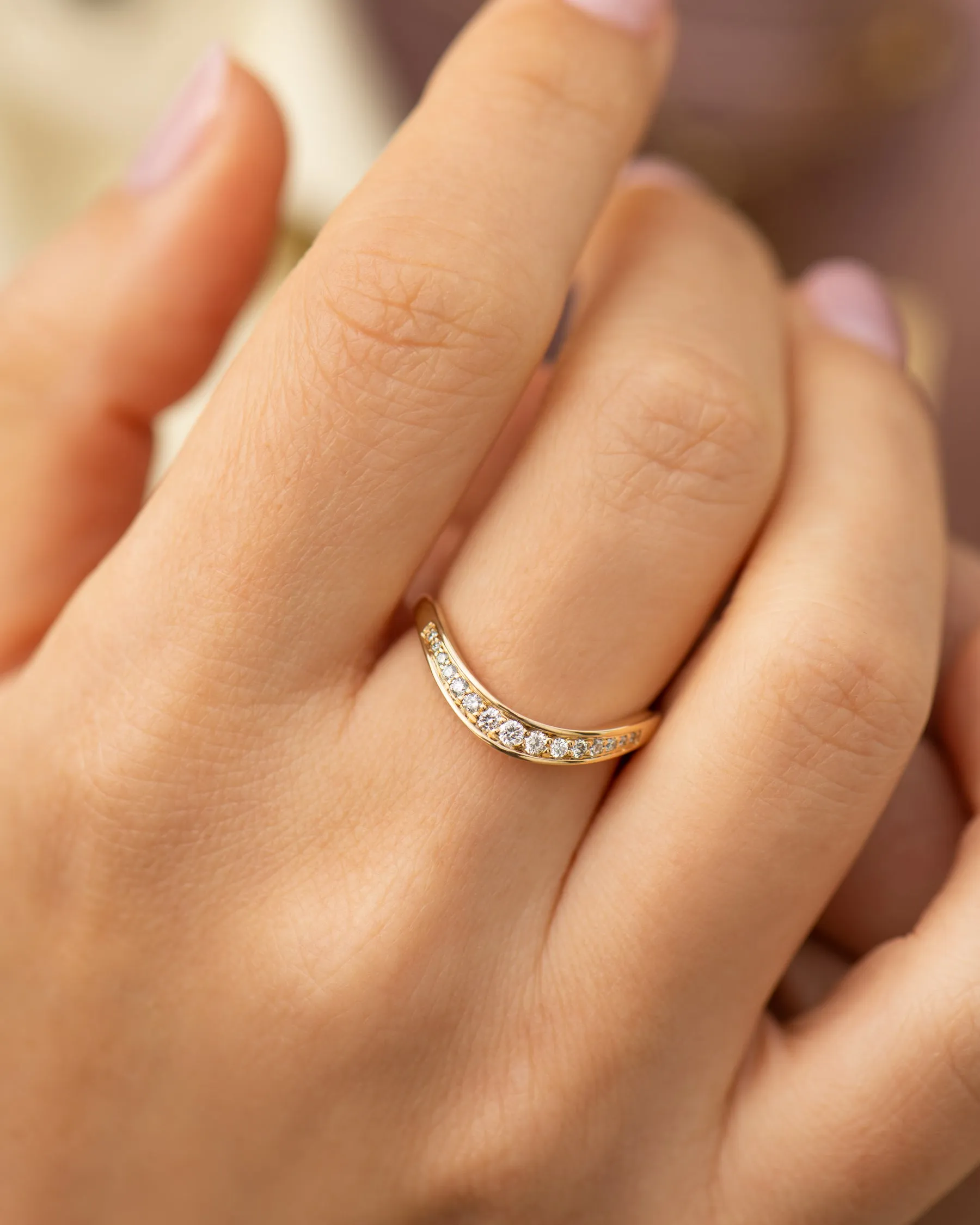 Elliptic Curve Brilliant Diamond Wedding Band